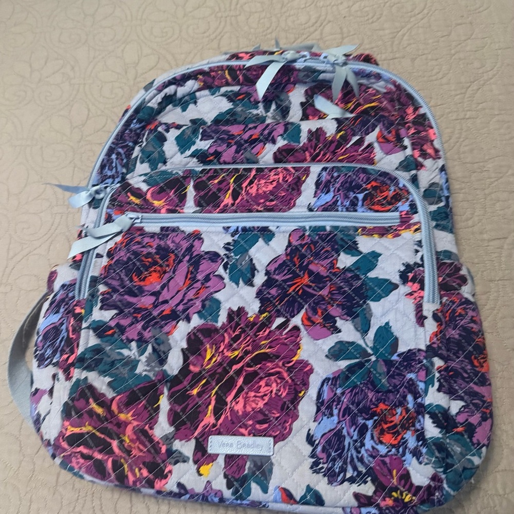 Vera Bradley Purple and Blue Floral Backpack